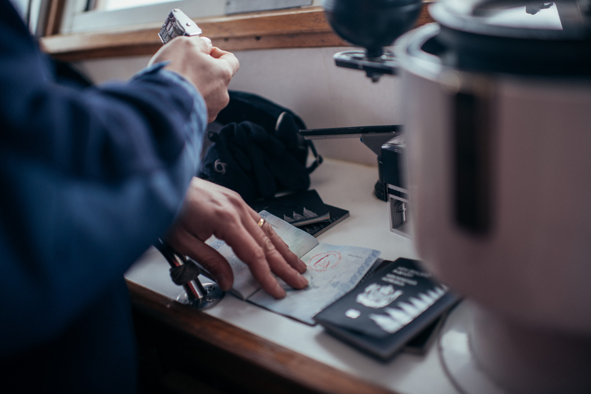Paperwork in Antarctica.