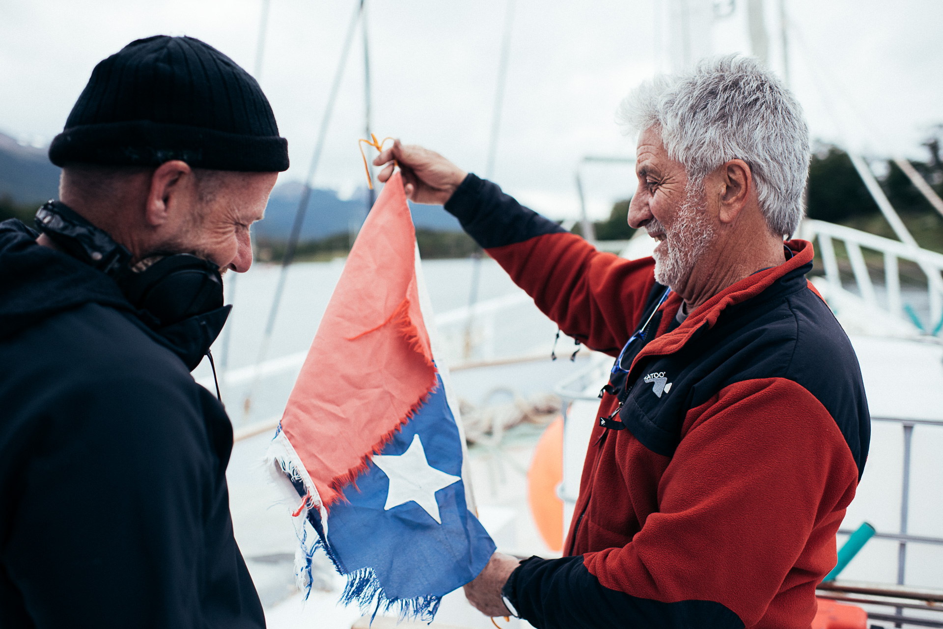 Roger with the Chilean flag.