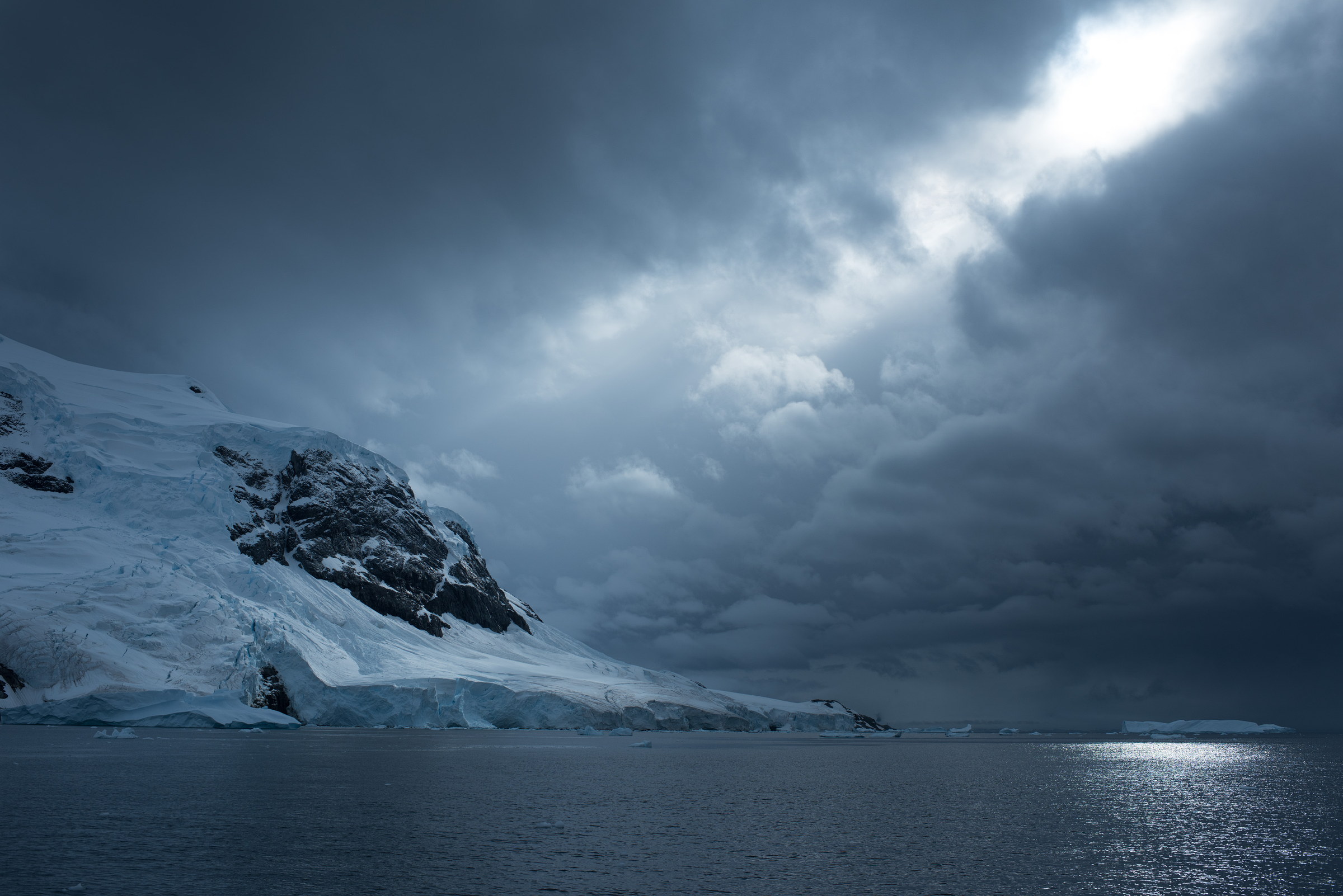 First land — Andvord Bay.