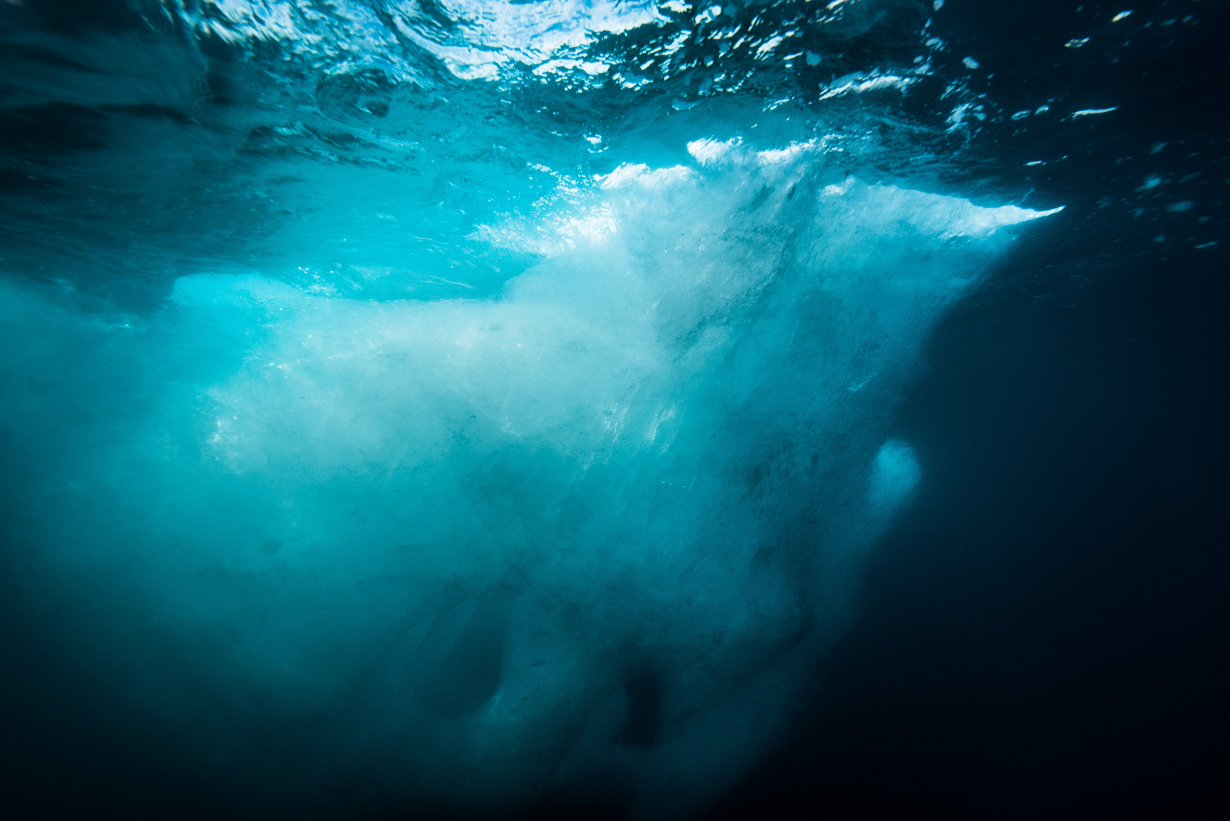 Under the waterline.
