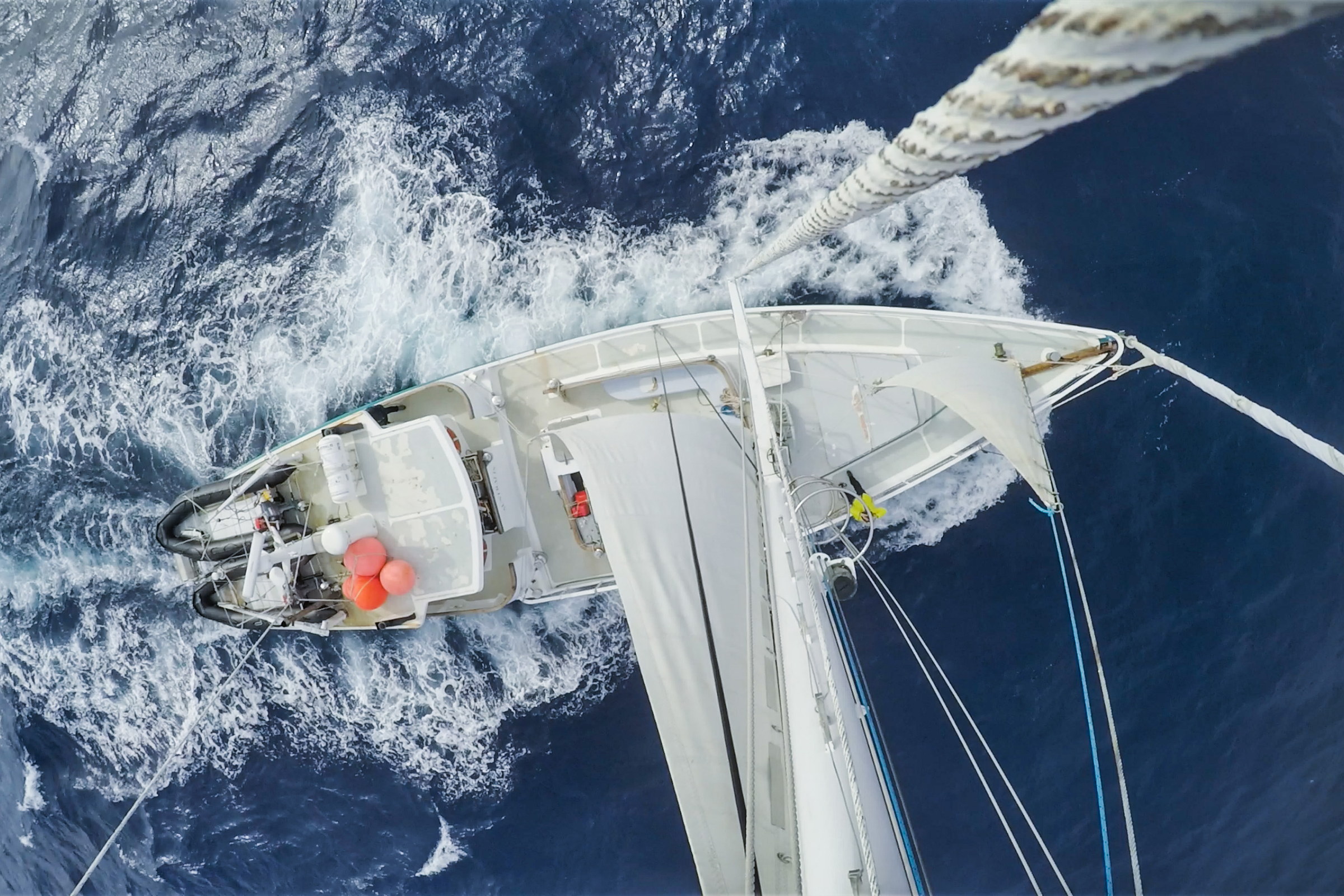 View from the masthead, on the way to Antarctica.