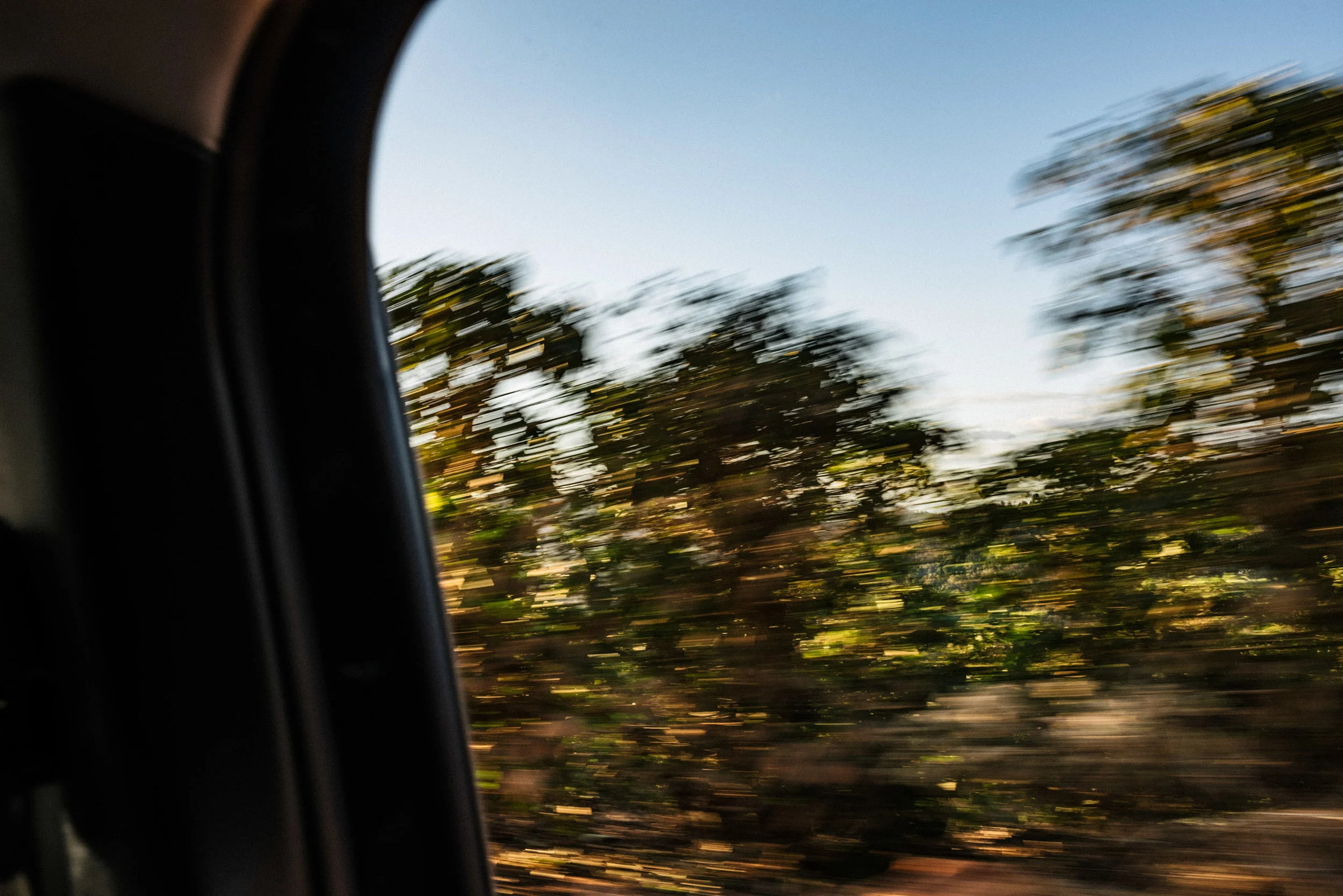 On the road between farms.