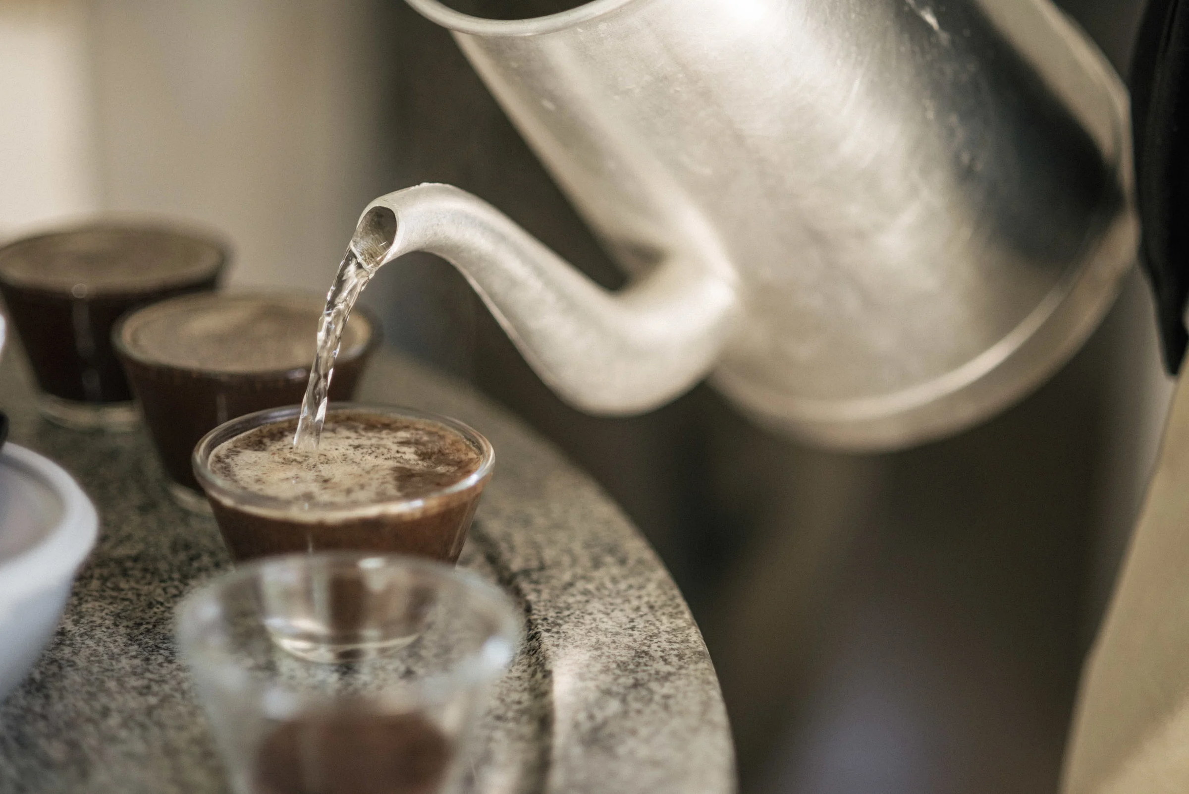 The pour.