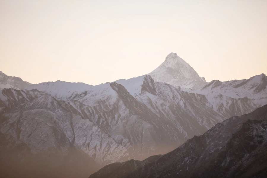 Dawn, remote glacier.