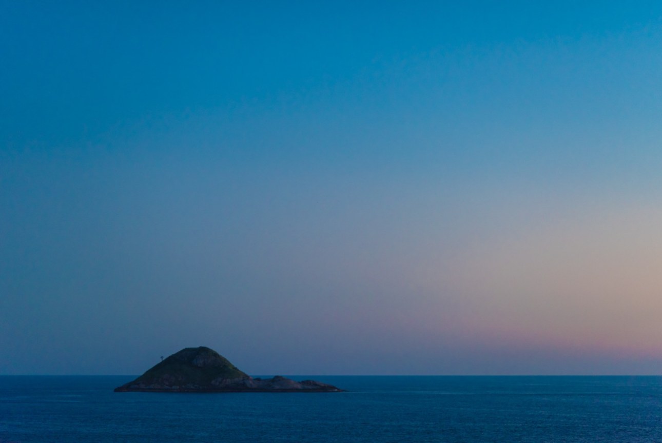 Dusk off the coast.