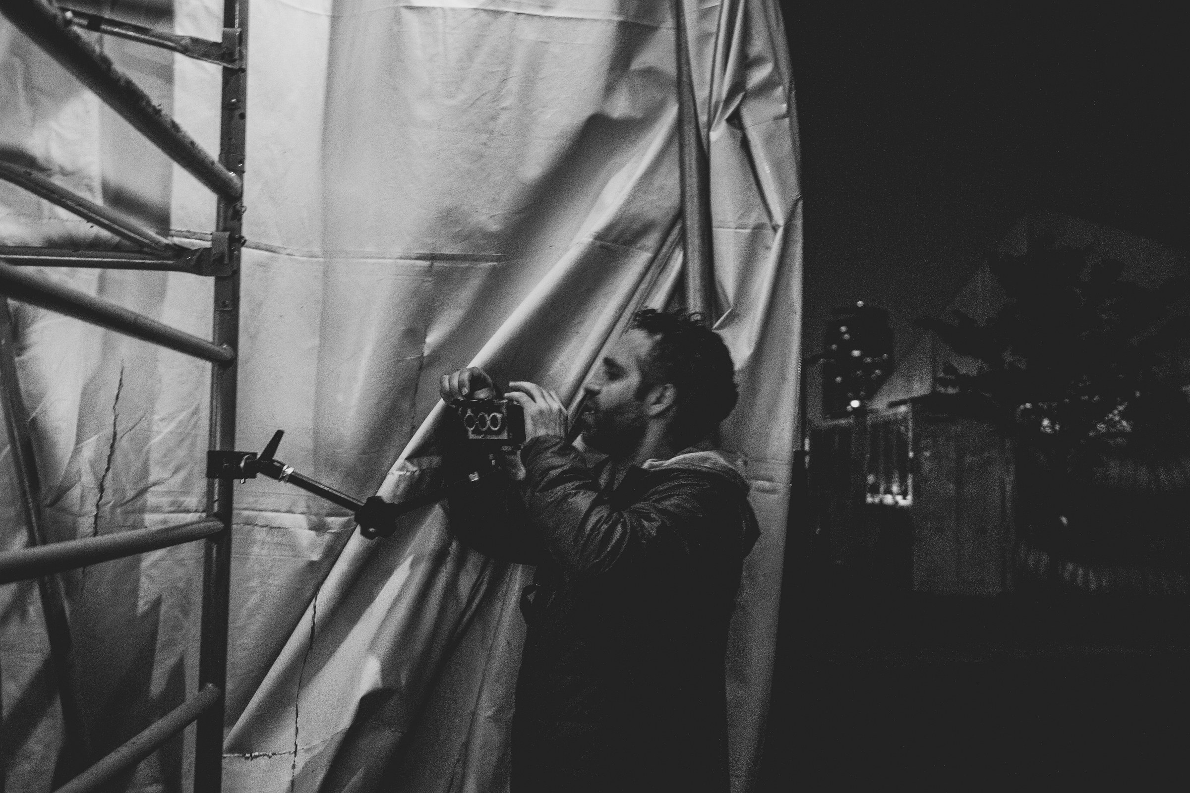 Taking stereo photographs of the set-up. Photograph: Tom O'Malley.