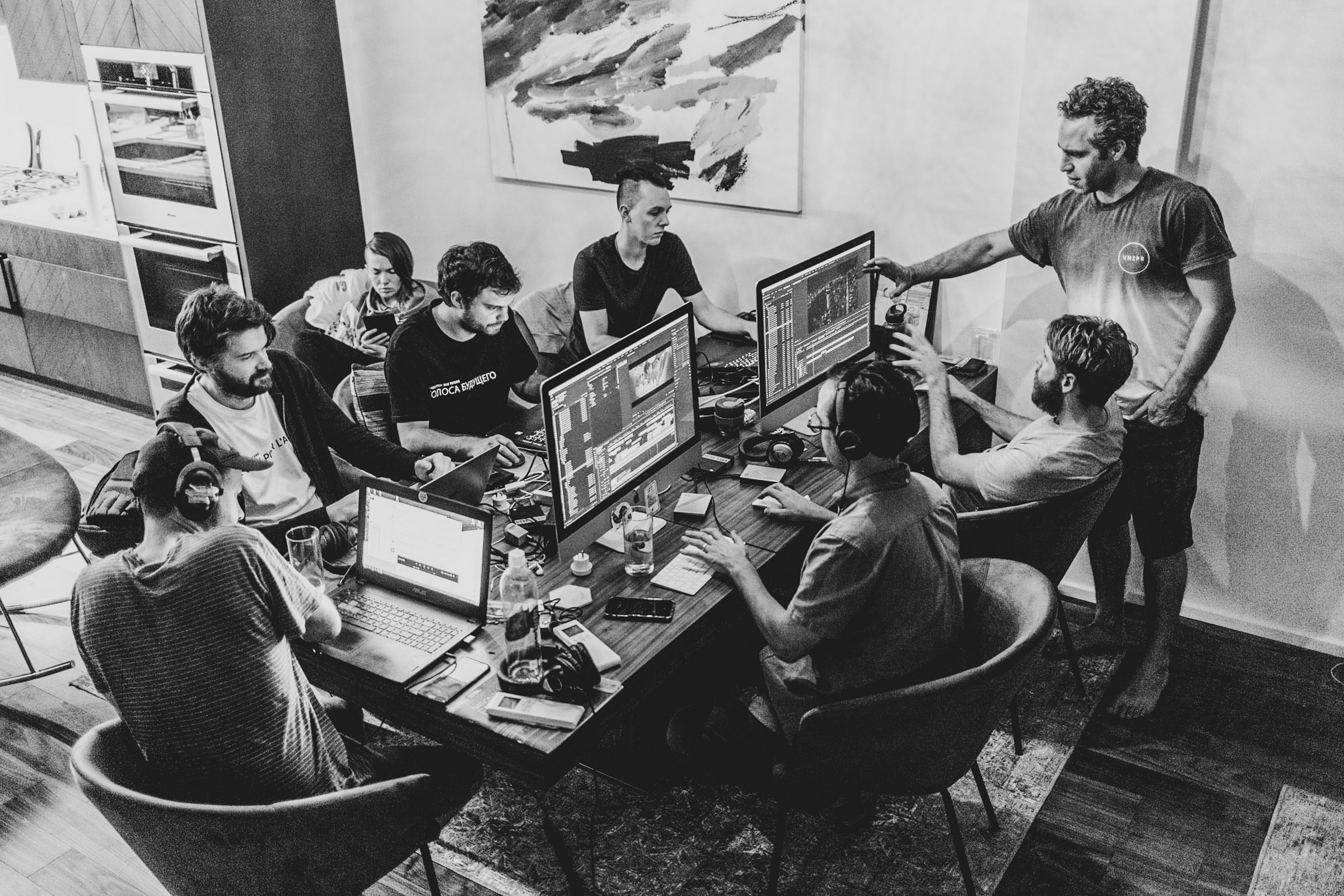 Behind the scenes in Bed-Stuy, computers humming out renders. Photograph: Bob Zuur.